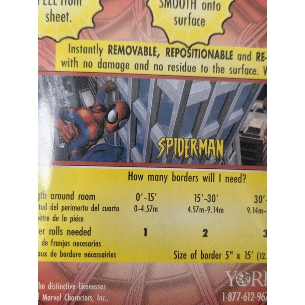 Spiderman Peel and Stick Border Marvel New